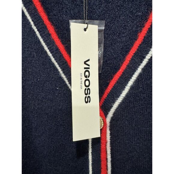 VIGOSS Womens Cardigan Navy Sweater MEDIUM - Picture 7 of 7